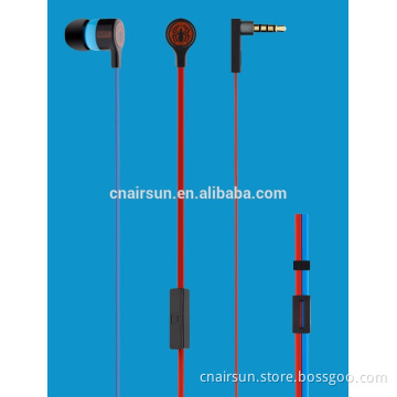 Spiderman headphone Stereo Flat Cable Earphone With Mic